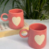 Big Pink Heart Narrow Coffee Mug