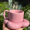 Pink Cloud Coffee Mug with Saucer