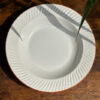 White Pasta Plate with Brown Line Rim (9.5inc)