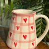 Crimson Check Heart Coffee Mug