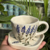 Lavender Calm Coffee Mug with Saucer Set
