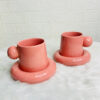 Pink Knob Mug & Saucer (Pack of 1)