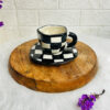 Black Checks Cup Saucer (Pack of 1)