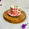 Red Checks Cup Saucer (Pack of 1)