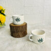 White Green Leaf Tea Cup  (Pack of 1)