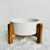 White Serving Bowl with Stand (Pack of  1)