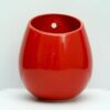 DDSS Ceramic Hanging Planter Wall Planter Porcelain Flower Pots Succulent Holder for Garden Herbs Plants Indoor Outdoor Use H. 16cm (RED)