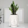 SHAVI DE Buddha 6 Inch Ceramic Pots for Indoor Plants, Planters, Flower, Pots, gamla,Outdoor,Balcony,Home,Round,Garden, Office Decor,Succulent(H - 15.5 X D - 16 cm)(Plants not Included) (White)