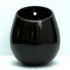 DDSS Ceramic Hanging Planter Wall Planter Porcelain Flower Pots Succulent Holder for Garden Herbs Plants Indoor Outdoor Use H. 16cm (Black)
