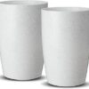 Amazon Brand - Solimo Indoor and Outdoor Round 15.3 Inch/38.9cm (Height) Planter Pot Best for Terrace/Balcony/Home/Office Décor – Set of 2