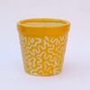 ARDVAN INDIA Planter Pot Flower Indoor Outdoor Home Office Balcony Decor Garden Ceramic (Upper Dia : 11.5 CM, Lower Dia : 8.25 CM; Height : 10.5CM) Weight : 480 GM (Yellow)