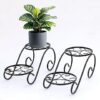 Urban Plant Twinset Stand for Plants Decorative Iron Planter Stand for Potted Plants, Flowers, Ornaments, Standard Metal, Indoor and Outdoor Use (Pack of 2)
