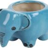 METIER Ceramic Flower Vase Planter Pot Gamla Nursery Suitable for Living Home Indoor Outdoor Office Table Garden Balcony Decoration Lightweight | Color Blue | PLC330BU | Pack of 2