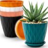 Eightiz Pack of 5 Round Flower Pots for Home Planters, Terrace, Garden Etc | Multicolor | Suitable for Home Indoor & Outdoor Gardening Plants(Mix Colour)