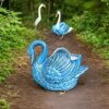 Evayka Blue Swan Ceramic Planter Pot for Home, Garden, Office, Balcony, Indoor & Outdoor (18cm x 14cm x 14cm)