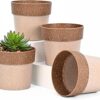 Eha Earth Friendly Ecopod Small Pots for Plant | 4 Inch, Pack of 4 | Table Top Planters | Bamboo Based and UV Protected | Pots for Indoor Plants for Home Decor, Outdoor, Balcony & Garden | Tortilla