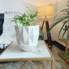Niyara Premium Self Pattern Look Ceramic Pots Planters for Indoor Plants,Succulent,Outdoor,Balcony,Home,Garden,Office (White)