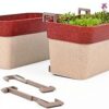 Eha Earth Friendly Duo Sling 12 inch Pots for Plants | Set of 2 Flower Pots for Home Decoration | Made with Bamboo Fibers, UV Protected Flower Pot | Hanging Planters for Living Room | Coral