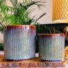 Niyara line Design Stylish Large Ceramic Pots Combo Planters for Indoor Plants,Outdoor,Balcony,Home,Garden,Office Size -8 inches & 6 Inches (Endeavour Combo)